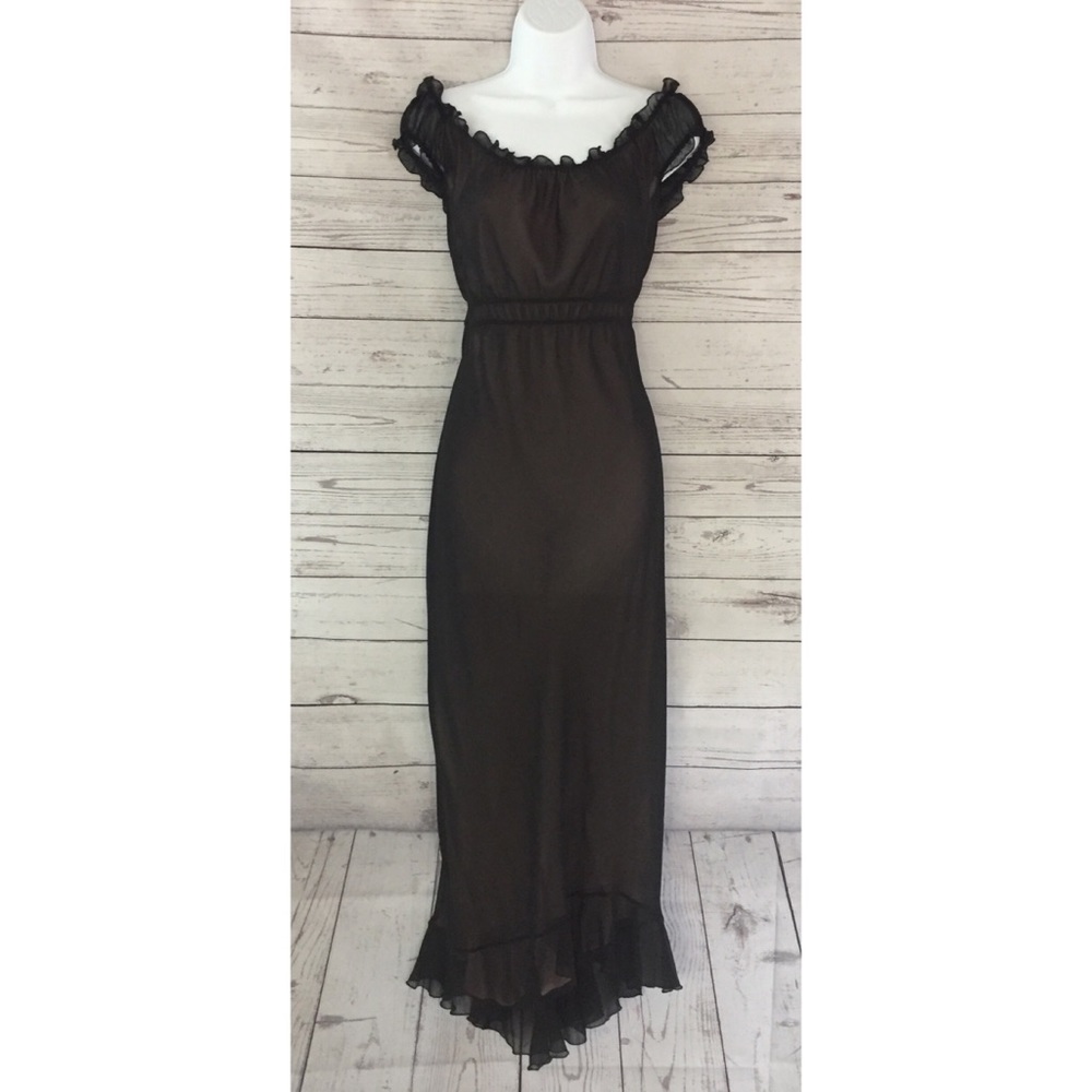 Express Women Silk Black & Pink Empire Dress